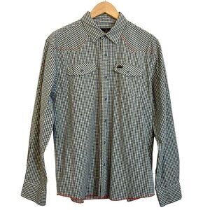 HOWLER BROS Checked Western Snap Shirt M Green